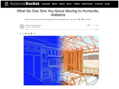 Huntsville offers more than strong job opportunities for families relocating to Redstone Arsenal, Space Command, and the area’s aerospace and technology employers. From manageable commutes and outdoor recreation to rapid growth, construction, and a family